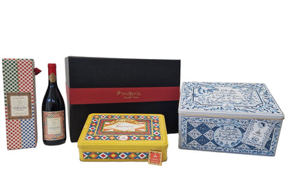Confezione regalo Pasquale "Dolce&Gabbana" a marchio Dolce&Gabbana in 6 varianti Confezione regalo natalizia Fiasconaro Colomba D&G Azzurra con Cioccolato e Confettura di fragoline di bosco di Sicilia, 1 Kg 