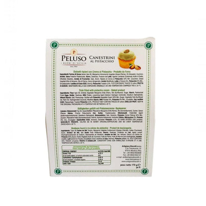Biscotti di pasta frolla Canestrini al Pistacchio, 170 gr Dolci tipici siciliani Peluso 1964 