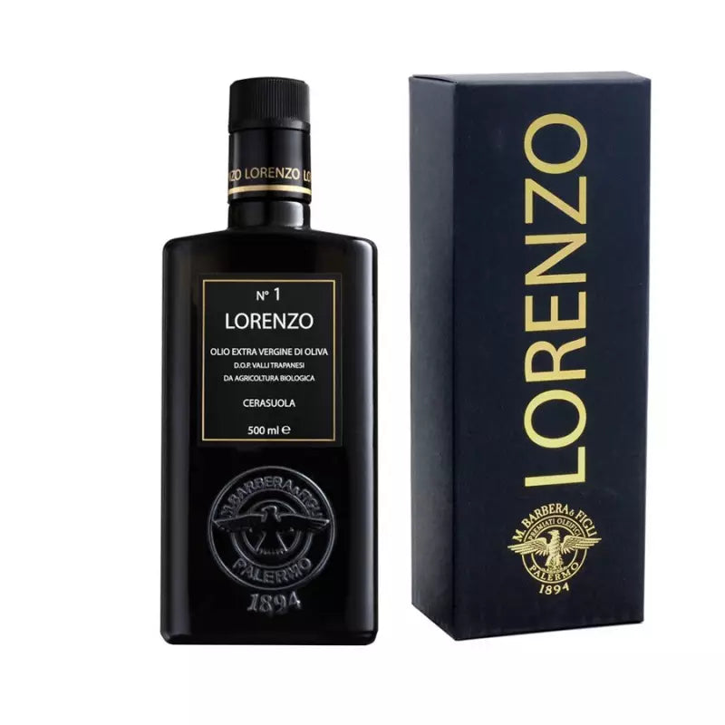 Confezione Regalo Olio Extravergine di Oliva Biologico- LINEA LORENZO N. 1 D.O.P. "Valli Trapanesi", 500 ml