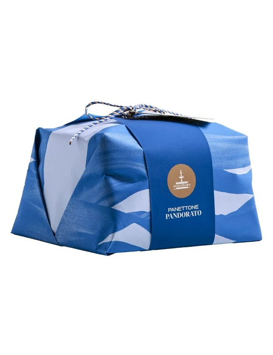 Pandorato Fiasconaro Panettone ohne Rosinen und kandierte Früchte, die mit Zuckerguss- und Zuckerzucker bedeckt sind, verschiedene Gewichte