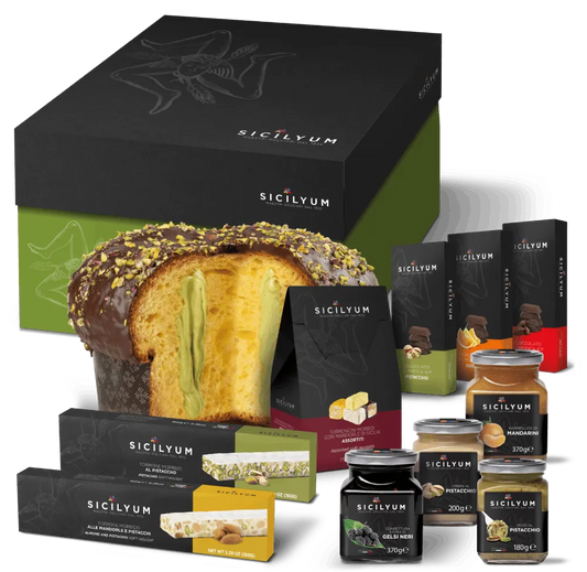 Christmas gift box "Gran Sicilyum" with 11 high quality Sicilian products, Sicilyum