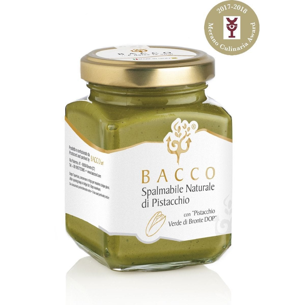 Crema Naturale 50% di Pistacchio DOP, 190 gr Dolci tipici siciliani Bacco 