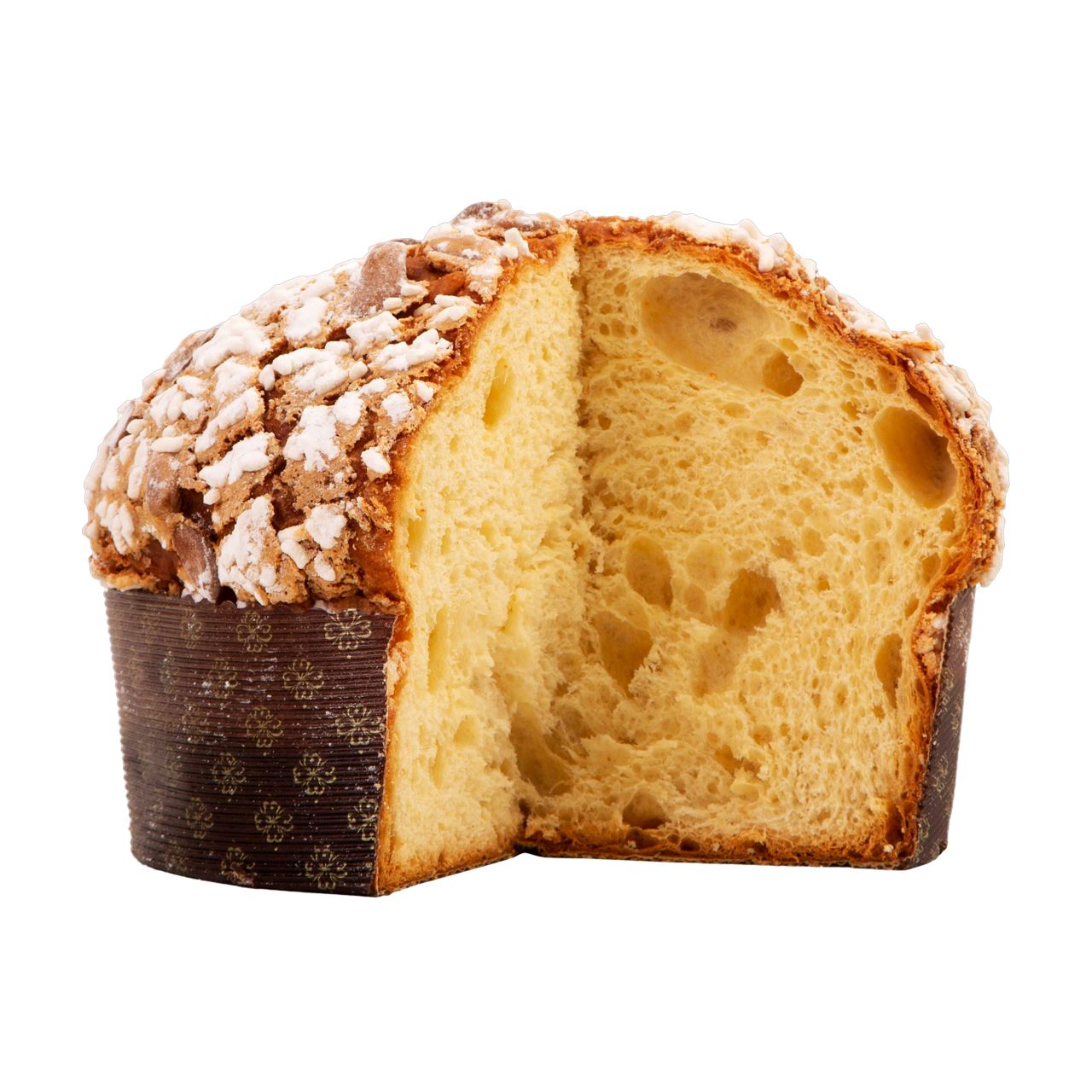 Panettone Artigianale con Uvetta e Canditi e Glassa con Mandorle Siciliane ,1 Kg , Food in Sicily Food in Sicily 