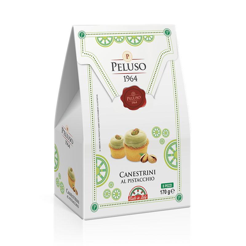 Biscotti di pasta frolla Canestrini al Pistacchio, 170 gr Dolci tipici siciliani Peluso 1964 