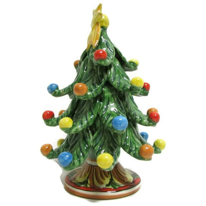 Albero di Natale Verde in Ceramica di Caltagirone, H 17 Ceramica Food in Sicily 