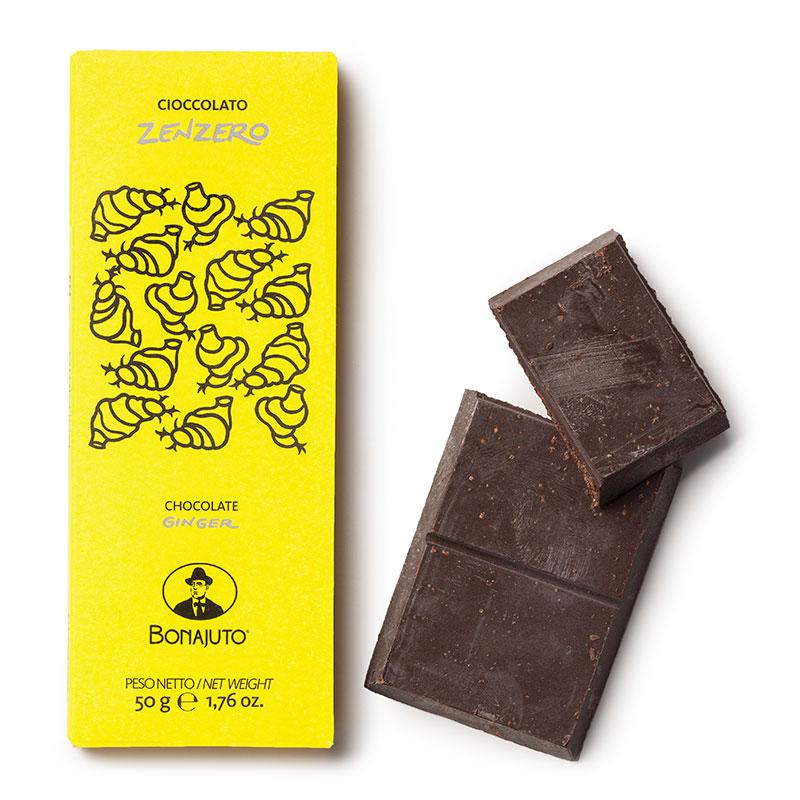 Cioccolato allo Zenzero, 50 gr Dolci tipici siciliani Antica Dolceria Bonajuto 