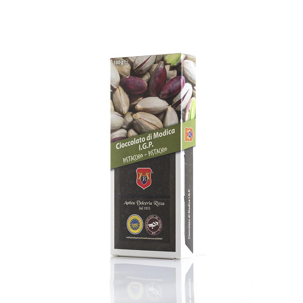 Cioccolato di Modica IGP al Pistacchio, 100 gr Cioccolato di Modica Antica Dolceria Bonajuto 