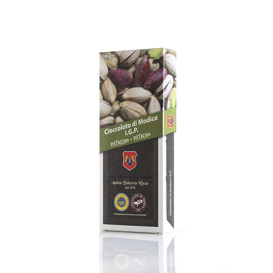 Cioccolato di Modica IGP al Pistacchio, 100 gr Cioccolato di Modica Antica Dolceria Bonajuto 