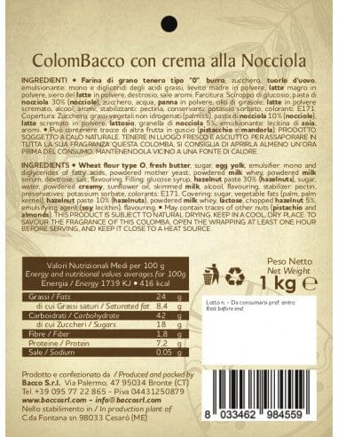 Colomba Colombacco Retrò alla Nocciola 1 Kg Dolci tipici siciliani Bacco 