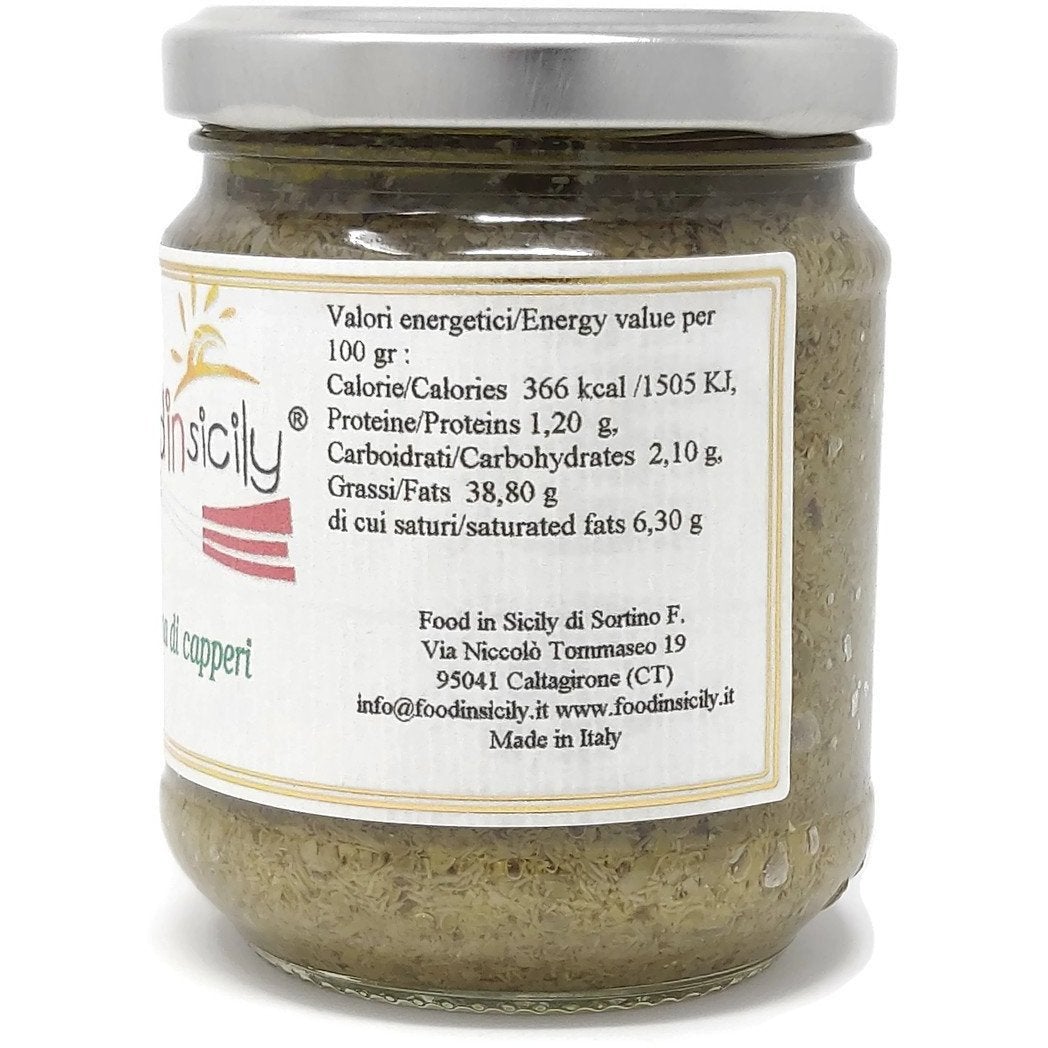 Crema di capperi, 190 grammi Condimenti Food in Sicily 