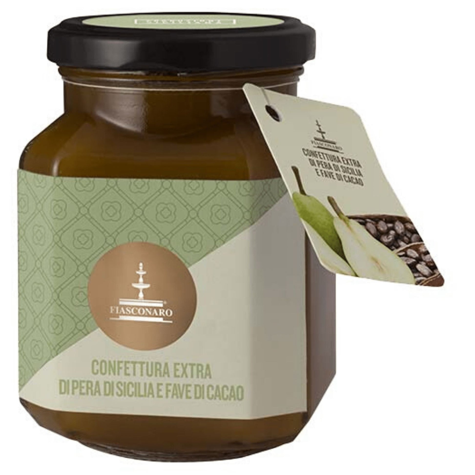 Confettura di Pere di Sicilia e fave di cacao, 360 grammi Confetture e Creme spalmabili Fiasconaro 