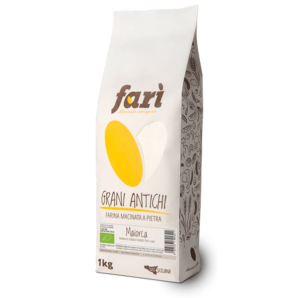 Farina integrale di grano tenero Maiorca da agricoltura biologica Farine Molino Latina 