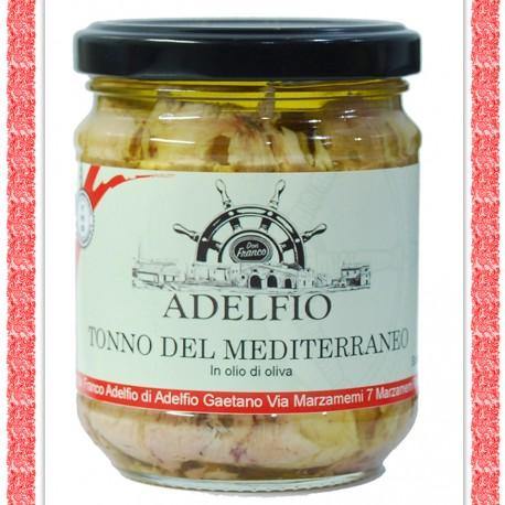 Tonno del Mar Mediterraneo in olio d'oliva. Contorni Adelfio - Marzamemi 