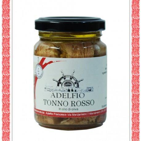 Tonno Rosso pinne gialle in olio d'oliva. Contorni Adelfio - Marzamemi 
