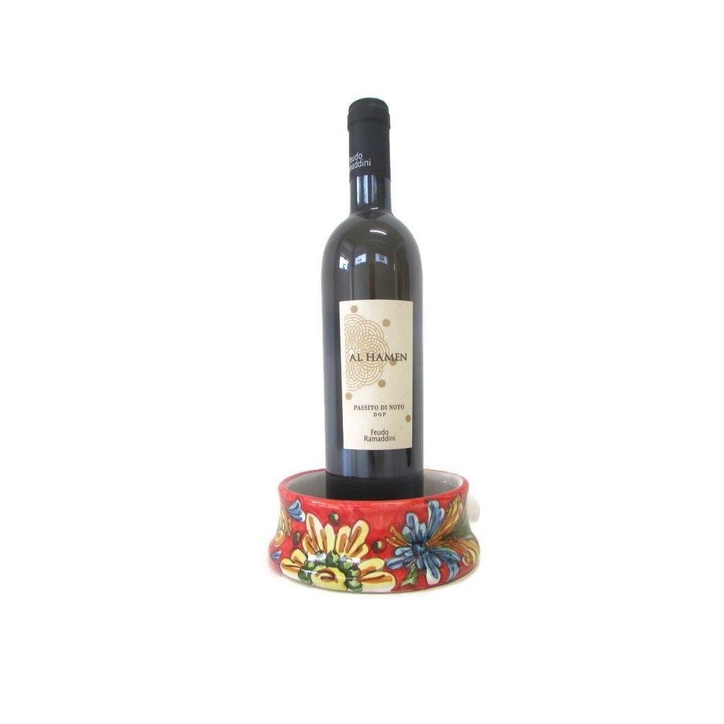 Poggiabottiglia salvagoccia in Ceramica Artistica di Caltagirone Ceramica Food in Sicily 