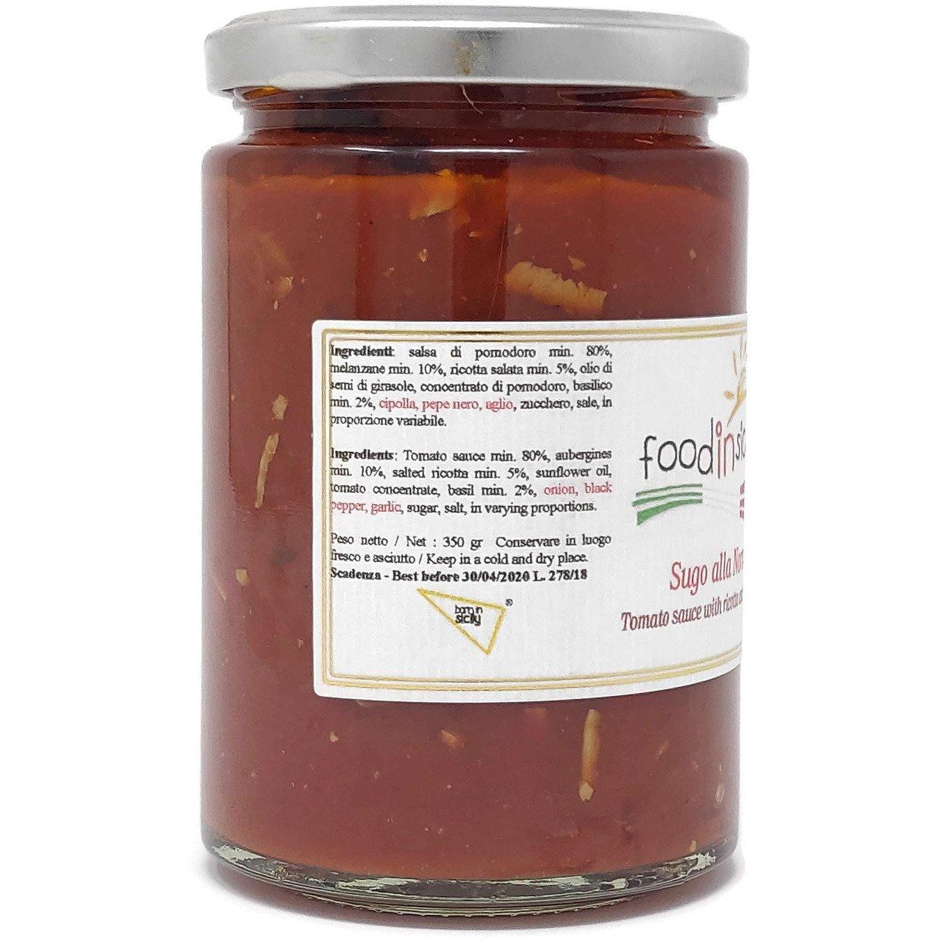 Sugo alla norma con ricotta salata e melanzane , 350 gr Sugo Food in Sicily 
